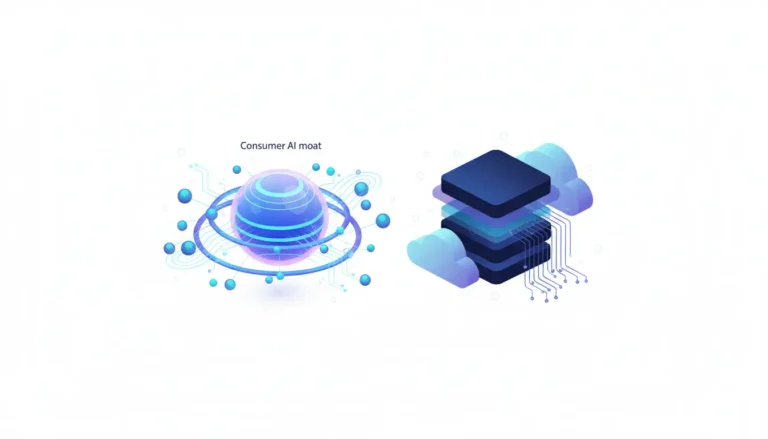 Abstract illustration of AI financial filings and enterprise versus consumer revenue models