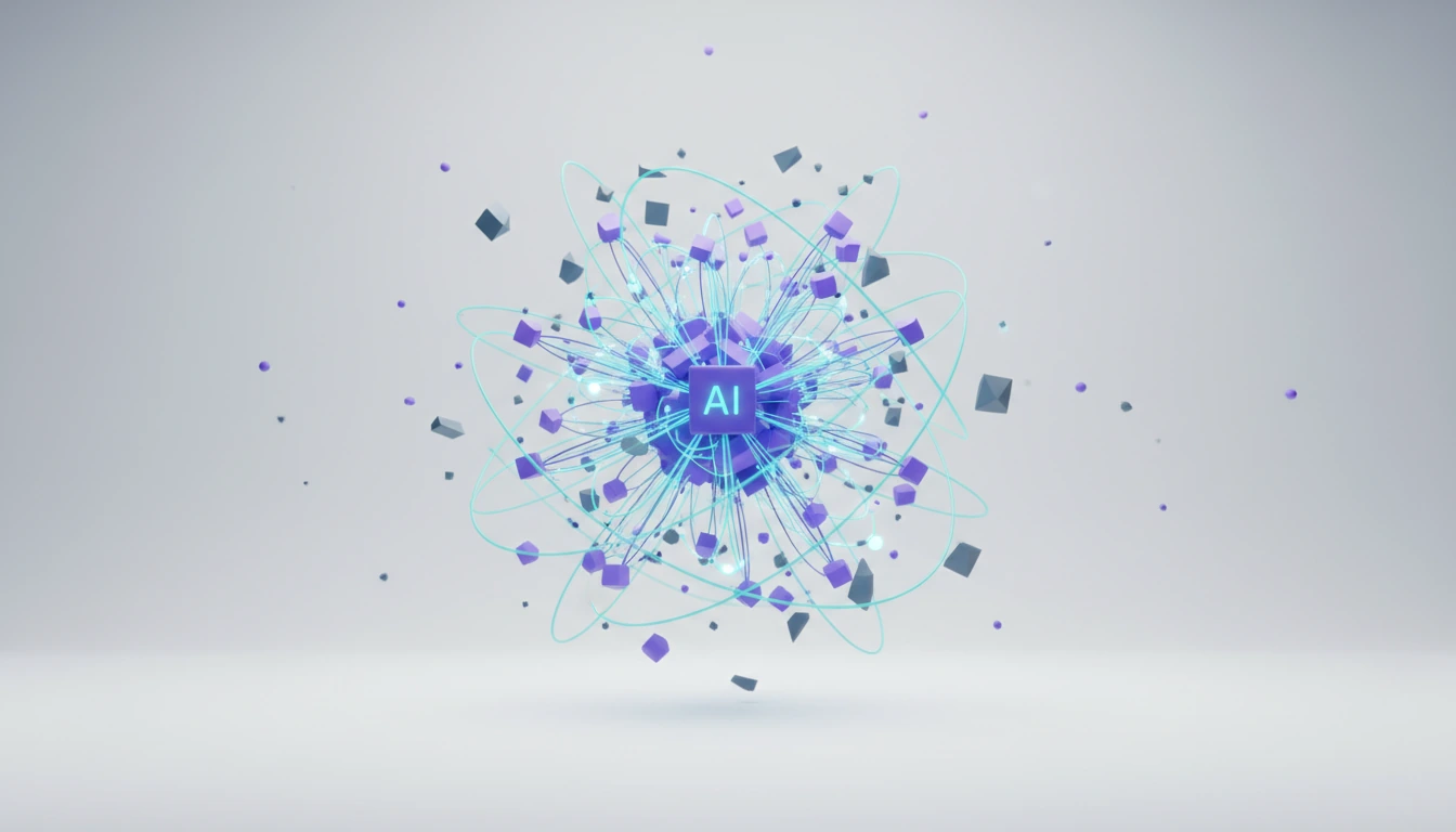 A sleek, glowing digital brain with minimal energy lines, performing advanced reasoning tasks.