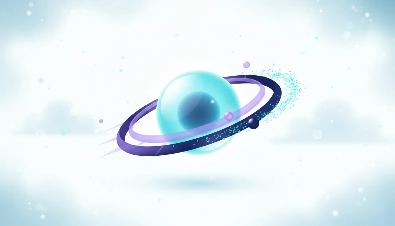 Abstract glowing orb with purple and blue rings, representing AI innovation and Microsoft's OpenAI investment.