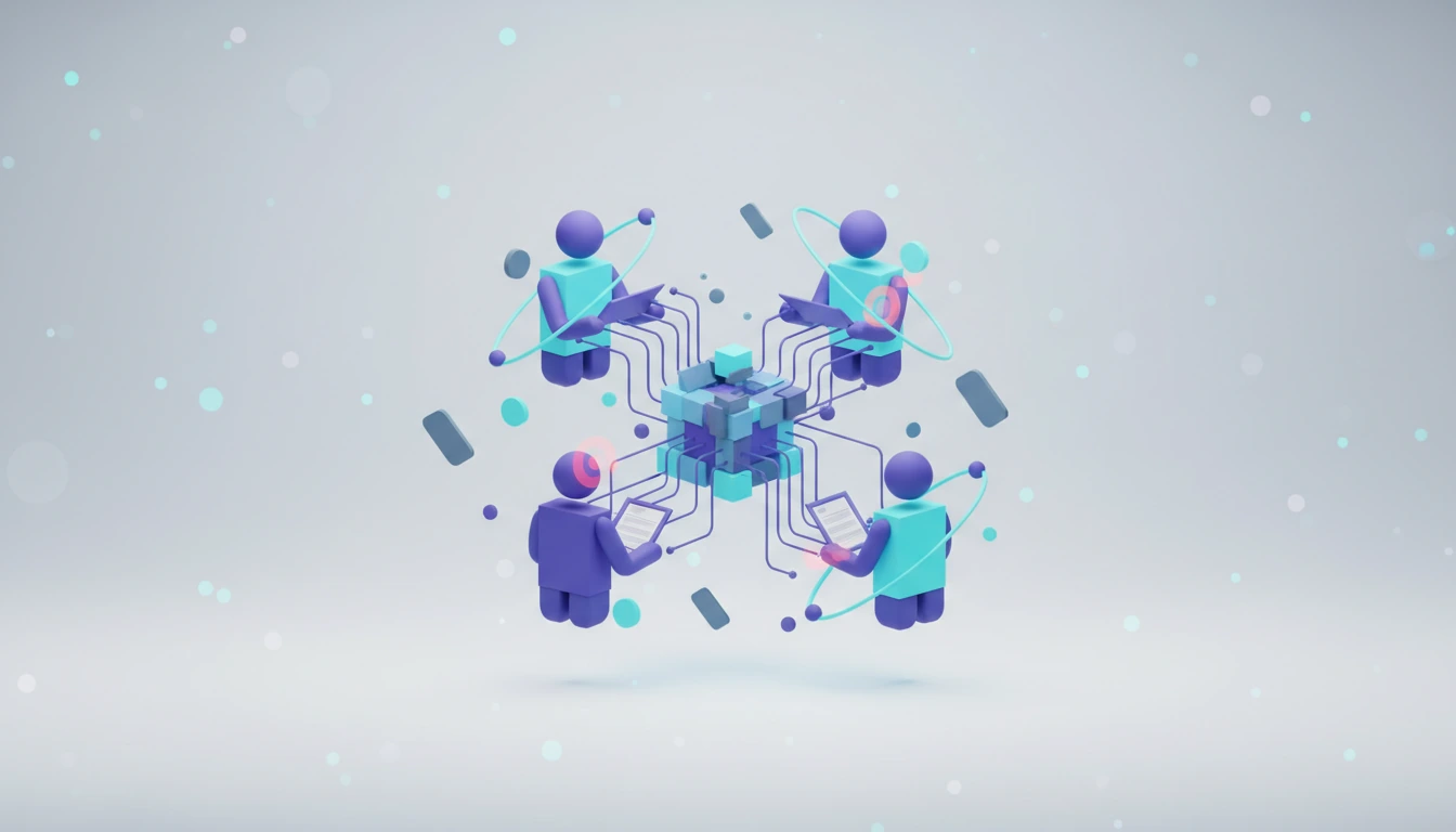 Abstract 3D illustration with a glowing cyan core on a light studio background, representing Most Multi-Agent Setups Violate Safety Rules Mid-Run, Even When the An