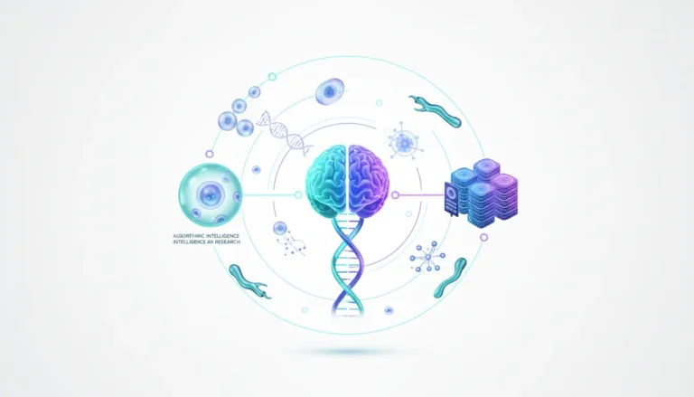 Abstract illustration of diverging healthcare AI strategies between Google's algorithmic research and NVIDIA's hardware AI factories