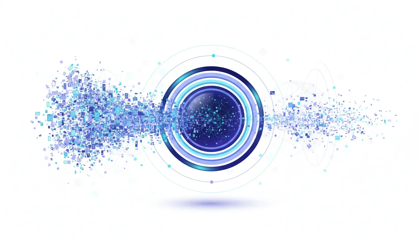 Abstract illustration of AI model with massive context window scaling