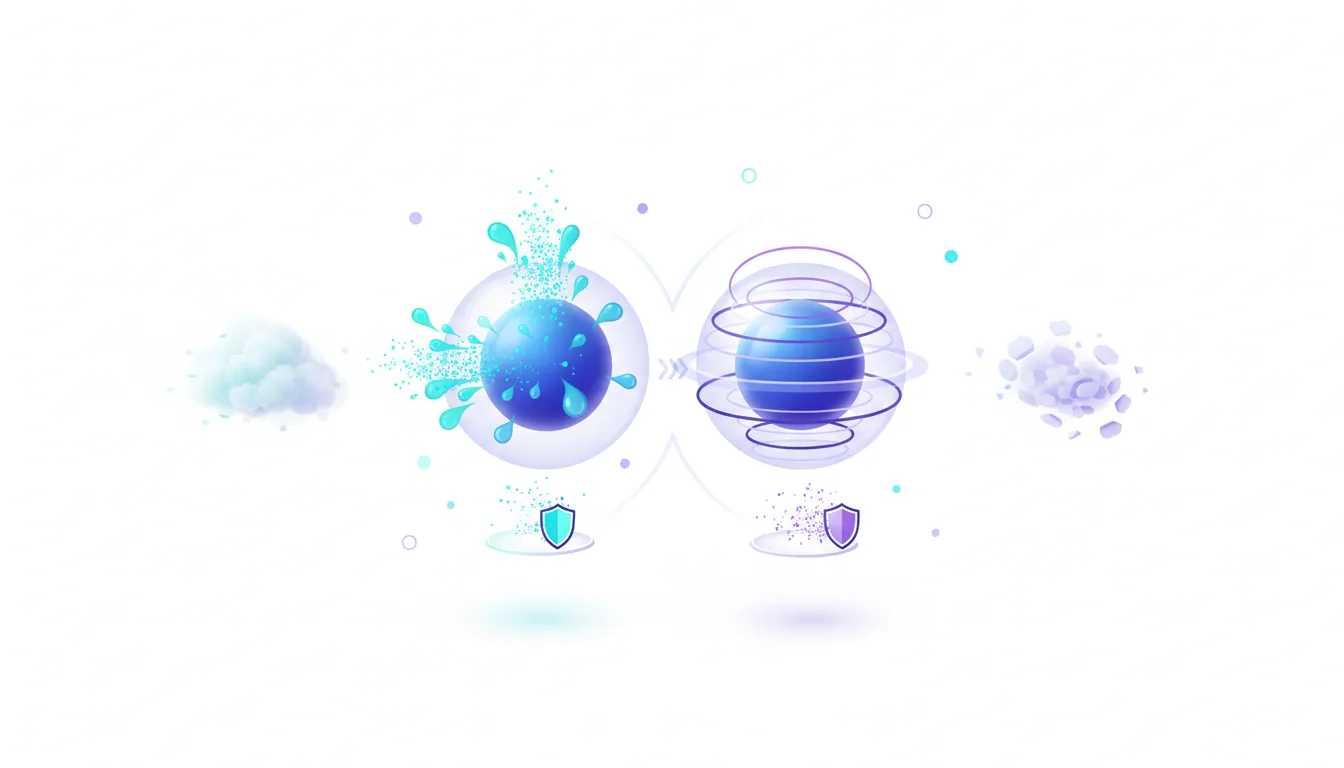 Abstract representation of AI model development, showing a core sphere being protected and refined, symbolizing safety and advanced architecture.
