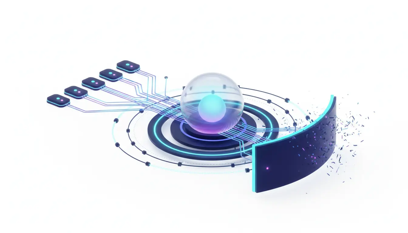 Abstract illustration of AI model distillation leaking proprietary intelligence between global competitors