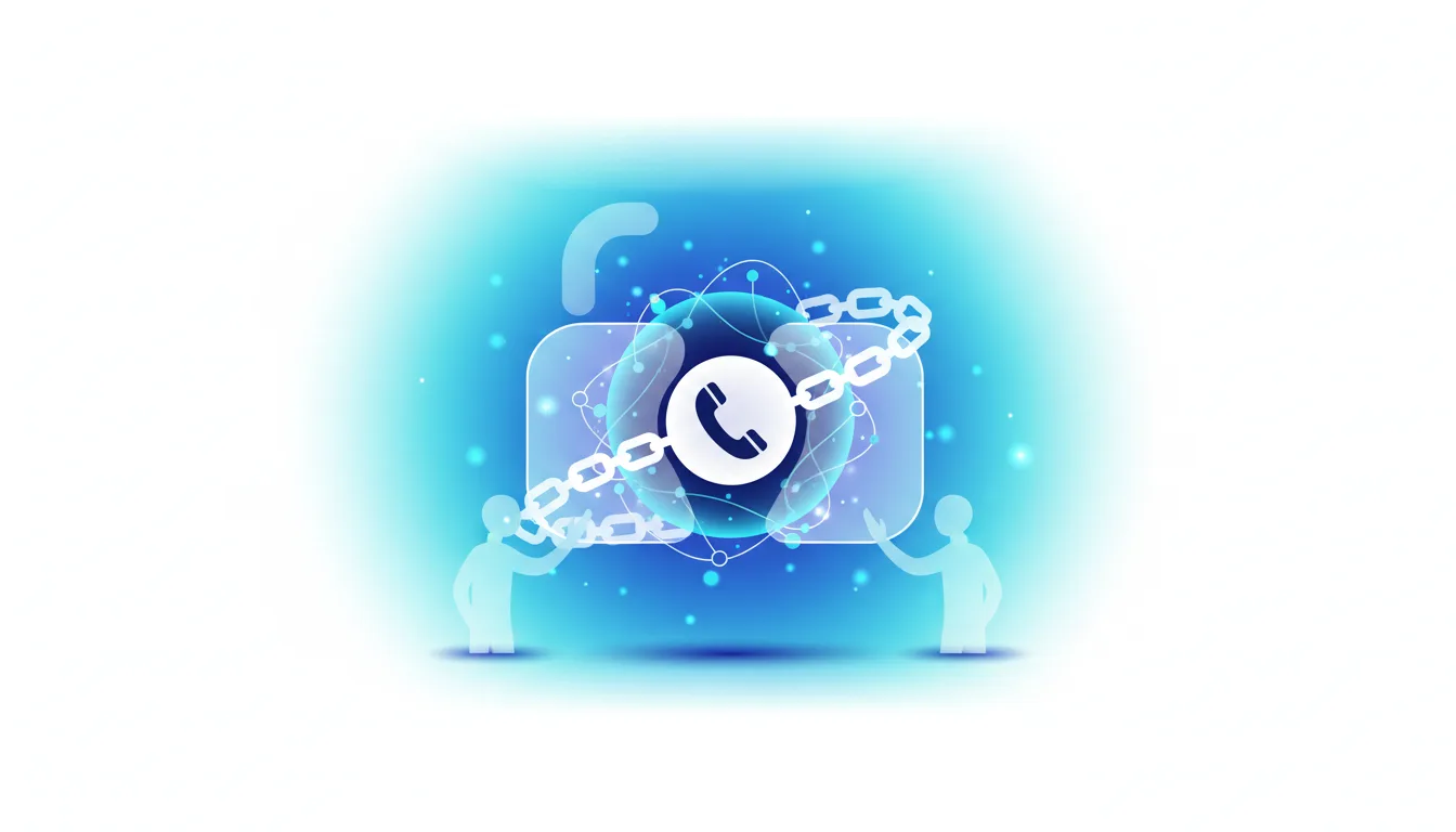 Abstract illustration of an unlocked padlock with a phone icon inside, secured by a chain, symbolizing mandatory phone 2FA for Perplexity AI accounts.