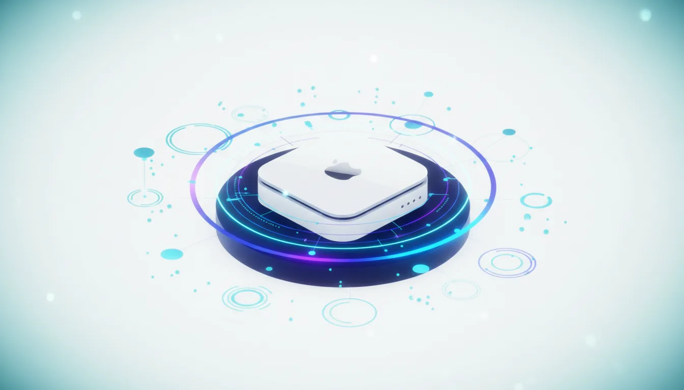 Perplexity Personal Computer on a futuristic platform, representing agentic AI for teams and local deployment.