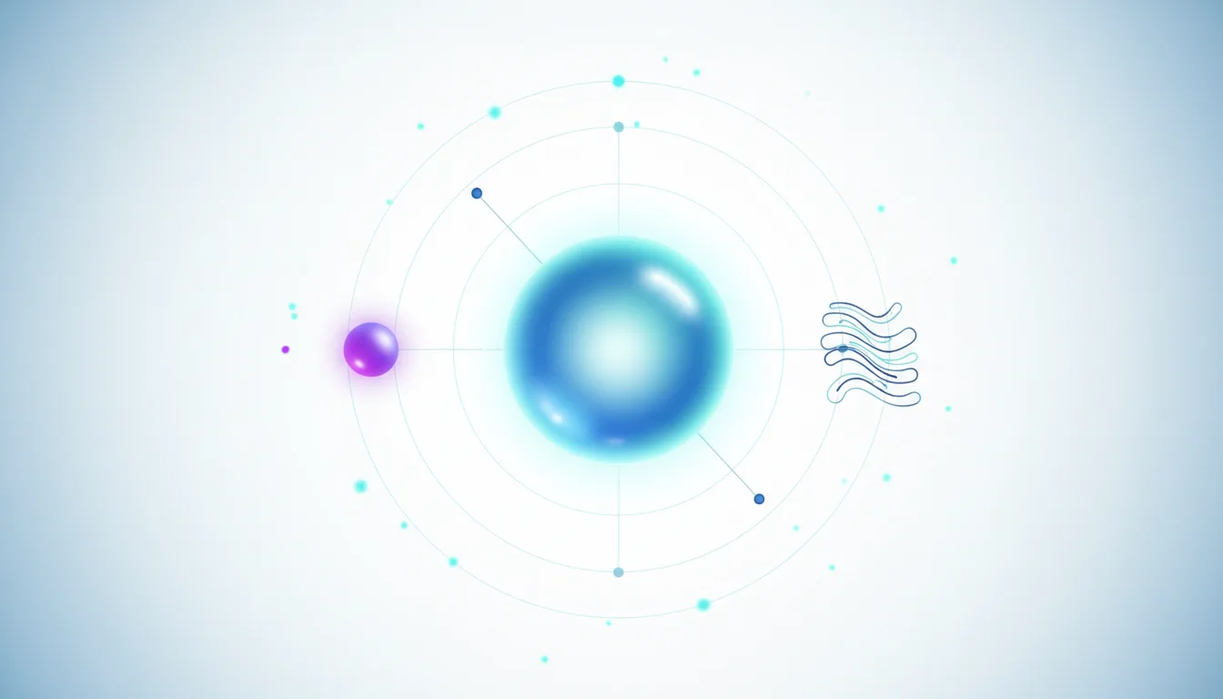 Abstract representation of a multi-model AI system with interconnected spheres and wave-like symbols.