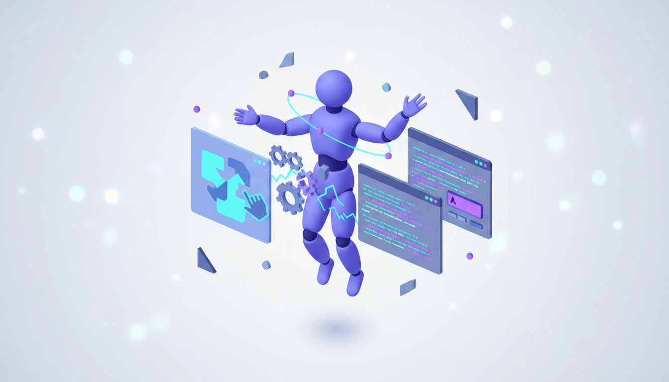 AI agent operating both a graphical interface and a command line, struggling with tasks requiring combined interaction.