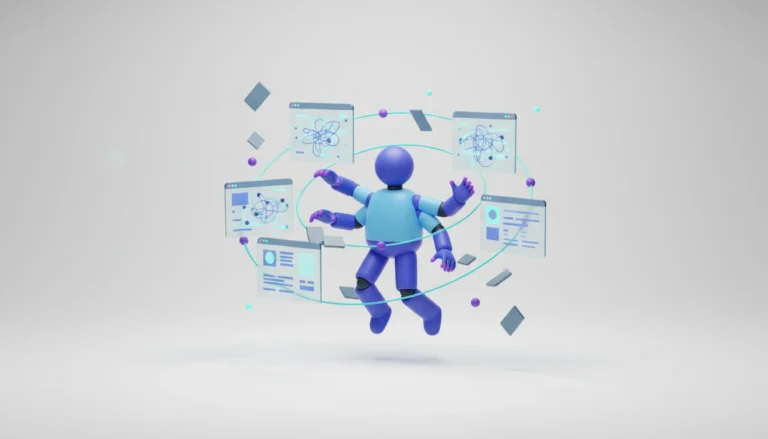 AI agent interacting with multiple software interfaces, showing only partial completion of a complex workflow.