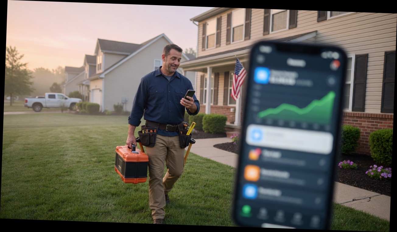 Underpinning specialist reviews a structural engineer referral lead summary on his phone between residential pit jobs